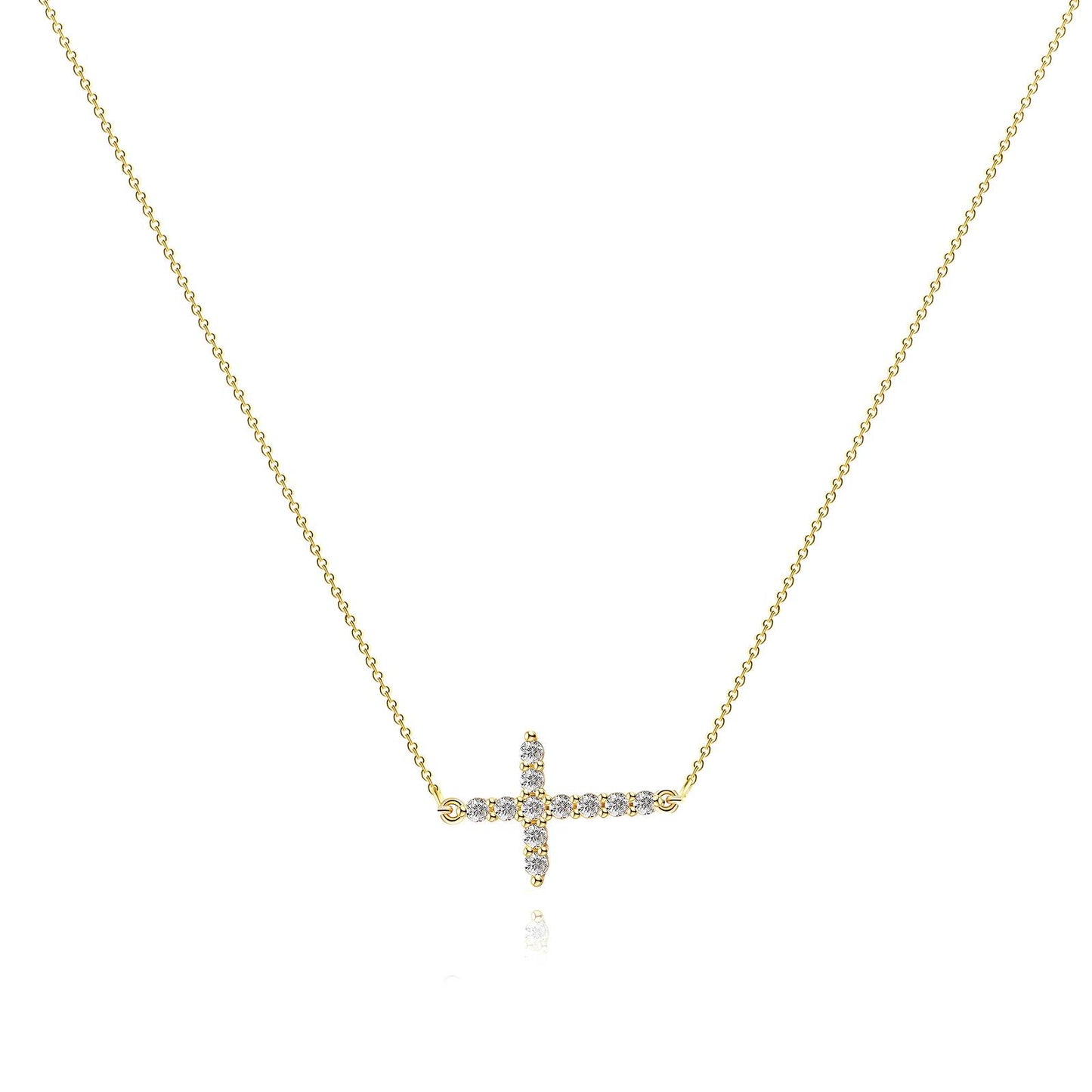 Kaklo papuošalas „Kryželis“, 18K auksu padengtas plienas.