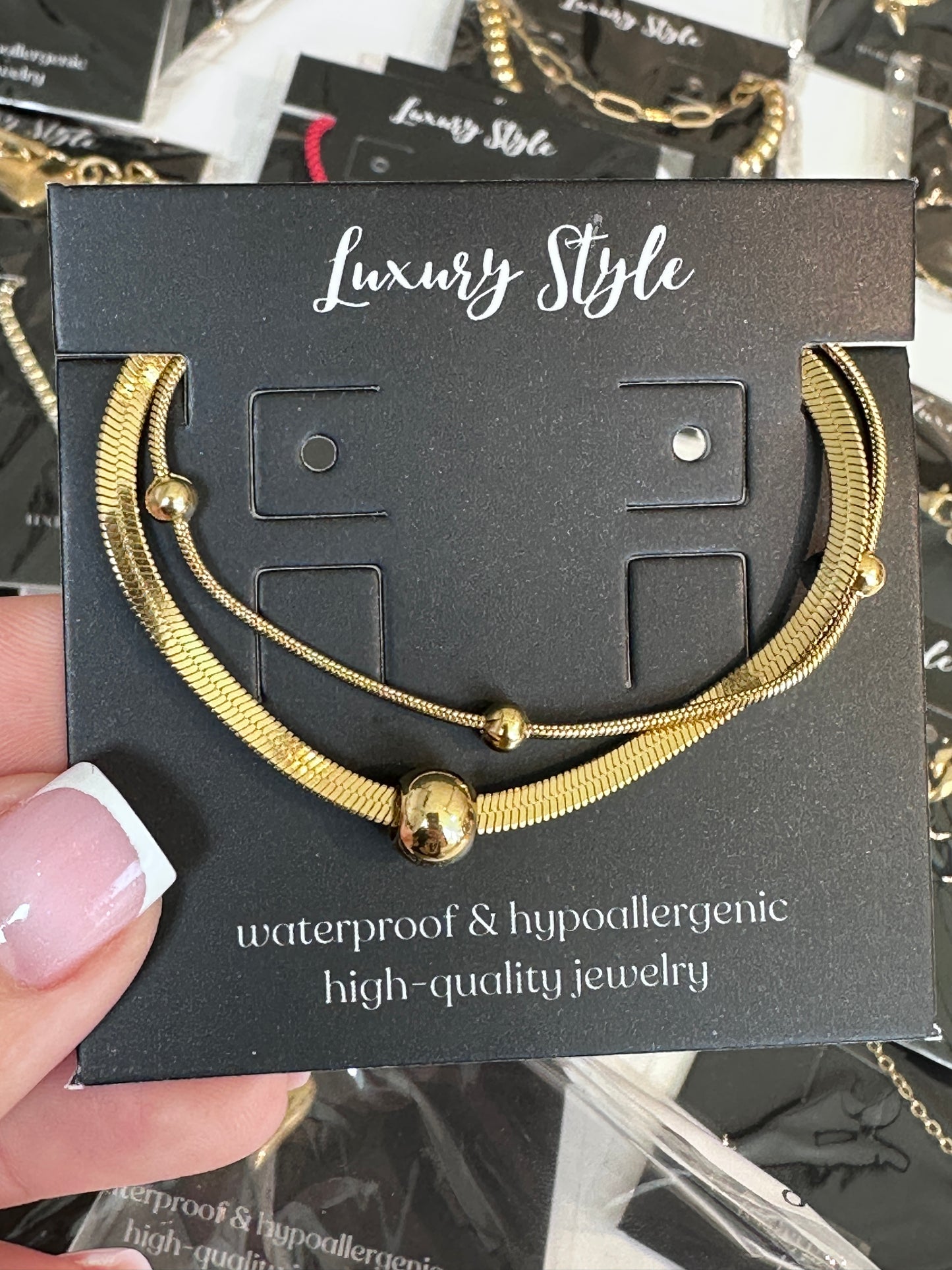 Elegantiška plieninė apyrankė su 18K aukso danga