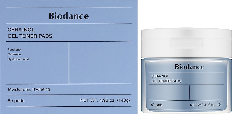 Drėkinantis veido tonikas Biodance CERA-NOL Gel Toner Pads