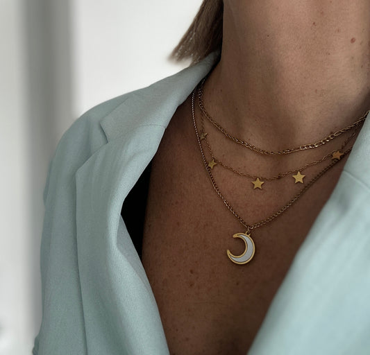 MĖNULIO DELČIA IR ŽVAIGŽDĖS“ VĖRINYS, 18K PAAUKSUOTAS PLIENAS