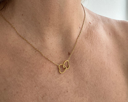 Kaklo papuošalas „Širdelės“, 18K auksu padengtas plienas.