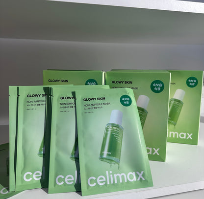 Celimax Glowy Skin Noni Ampoule Mask – drėkinamoji veido kaukė su noni ekstraktu(10vnt.)