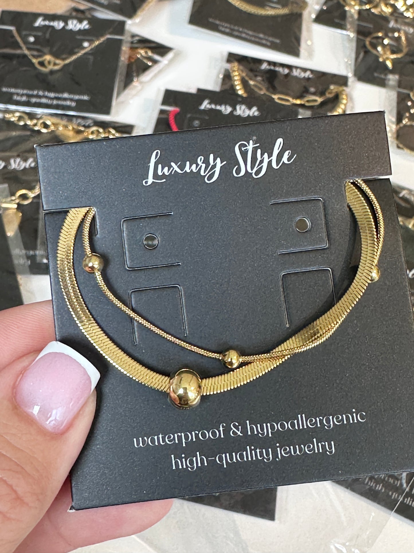 Elegantiška plieninė apyrankė su 18K aukso danga